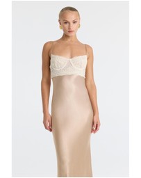 Bardot - Tzariana Satin Lace Midi Dress