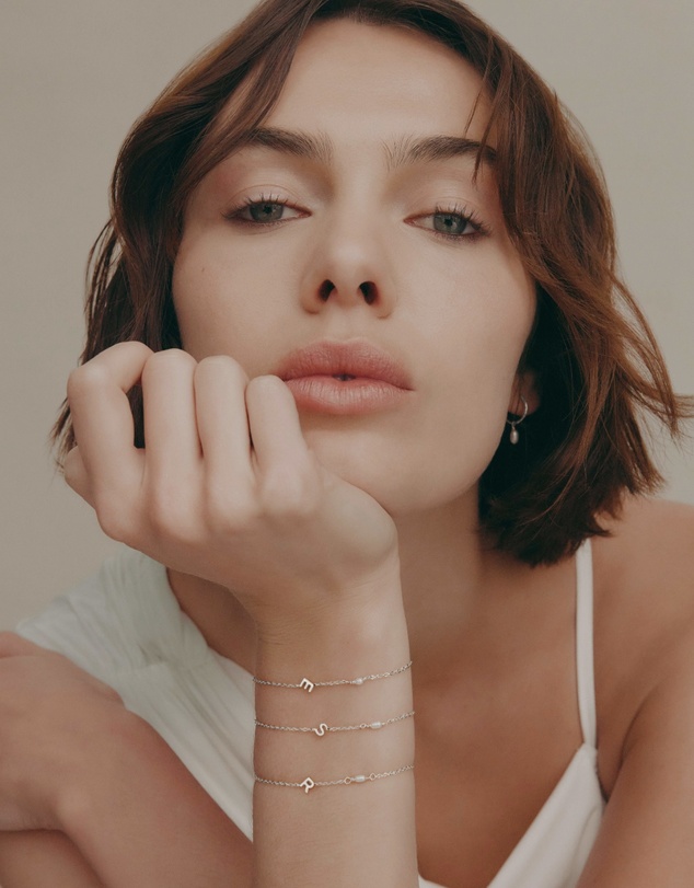 SAINT VALENTINE - Pearl Letter Bracelet - Silver