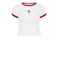 City Chic - Plus size Micro Chilli Print Tee - ivory