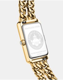 THOMAS SABO - THOMAS SABO Ladies Rectangular Gold Watch with Black Dial