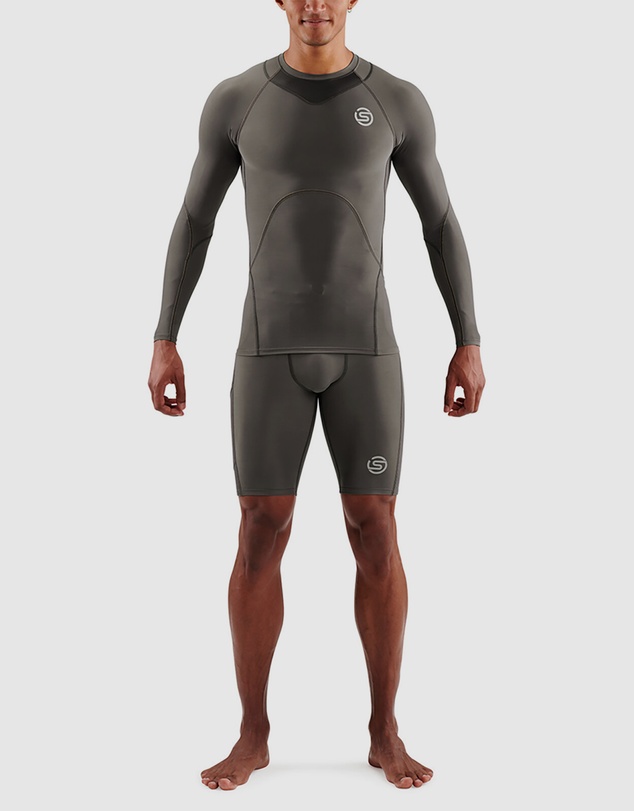 SKINS - SKINS Compression Men's Series-3 Active Long Sleeve Top Charcoal
