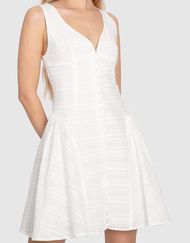 Belle & Bloom - Little Lies Mini Dress - White