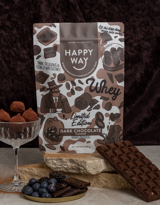 Happy Way - Dark Chocolate Whey Protein Powder 500g