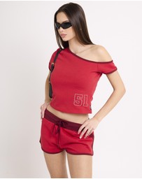 Insight - Varisty Off Shoulder T-Shirt