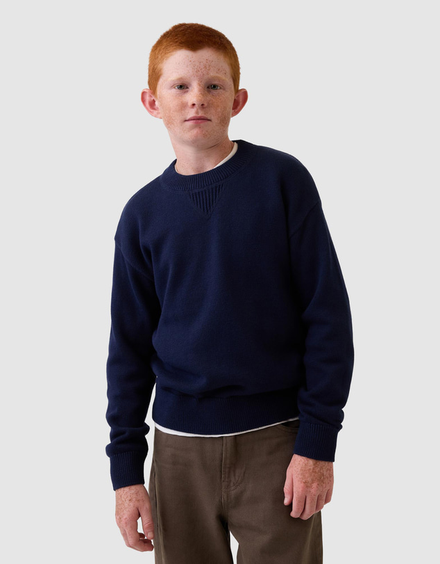 GAP - LS Cotton Crew Jersey Sweat - Kids-Teens