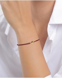 Elli Jewelry - Bracelet Cloverleaf Symbol Nylon 925 Sterling Silver Gold-Plated