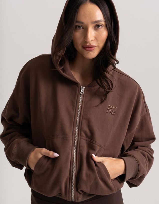 HyperLuxe The Label - Embroidered Zip Up Hoodie
