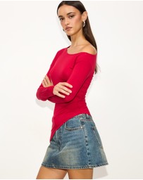 Dazie - Lily One Shoulder Asymmetrical Top
