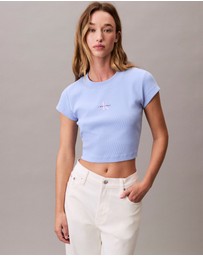 Calvin Klein Jeans - Monogram Logo Ribbed Baby Tee
