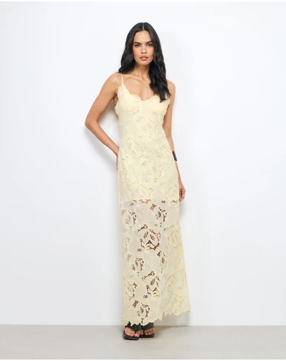 AERE - Evania Lace Maxi Dress