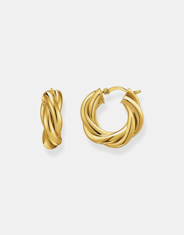 THOMAS SABO - Hoop earrings in intertwined design gold