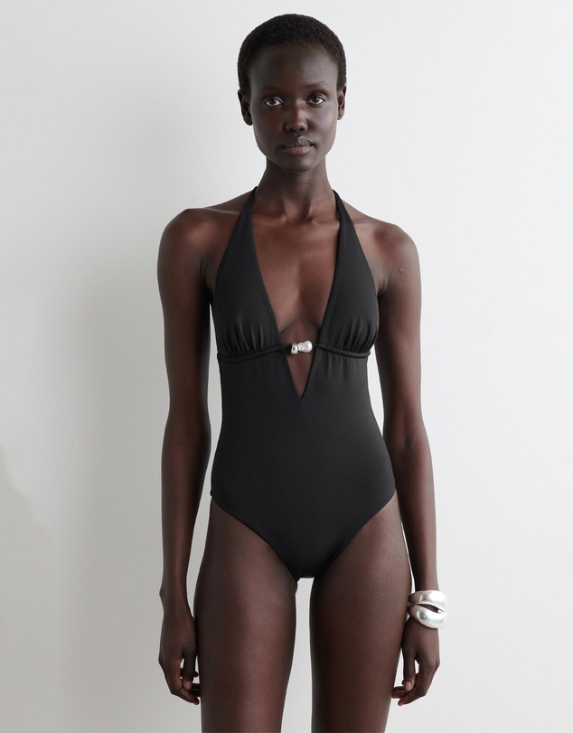 COS - Embellished Plunge-Neck Swimsuit