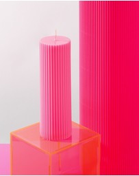 XRJ Celebrations - Pillar Neon Pink Candle