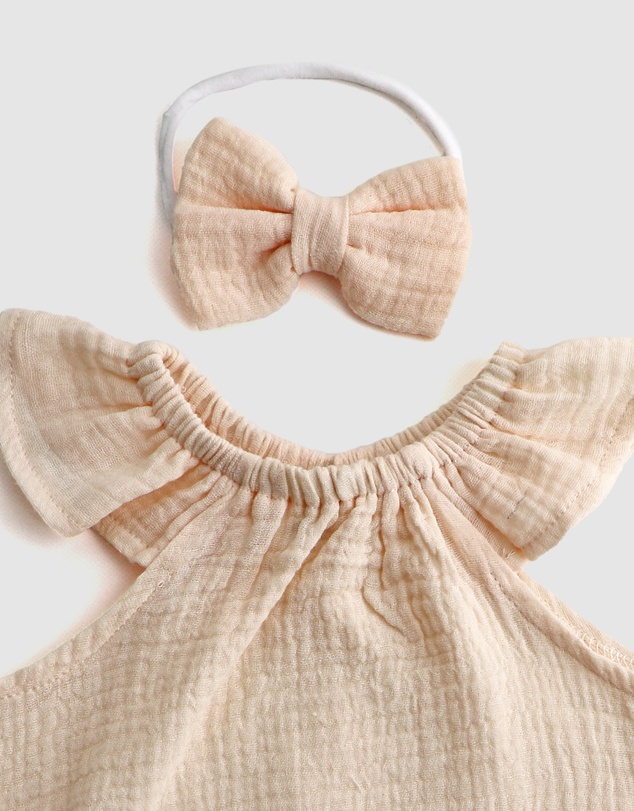 WITH LOVE FOR KIDS - Cotton Muslin Flutter Playsuit Set - Babies