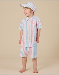 Goldie + Ace - Playtime Stripe Noah Shorts- ICONIC EXCLUSIVE- Babies-Kids