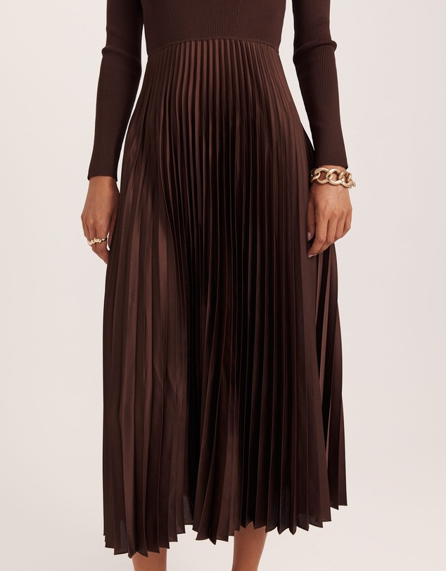 SABA - Vicky Long Sleeve Mixed Media Dress