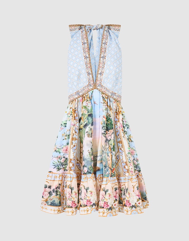 Camilla - Ruffle Hem Halter Short Dress