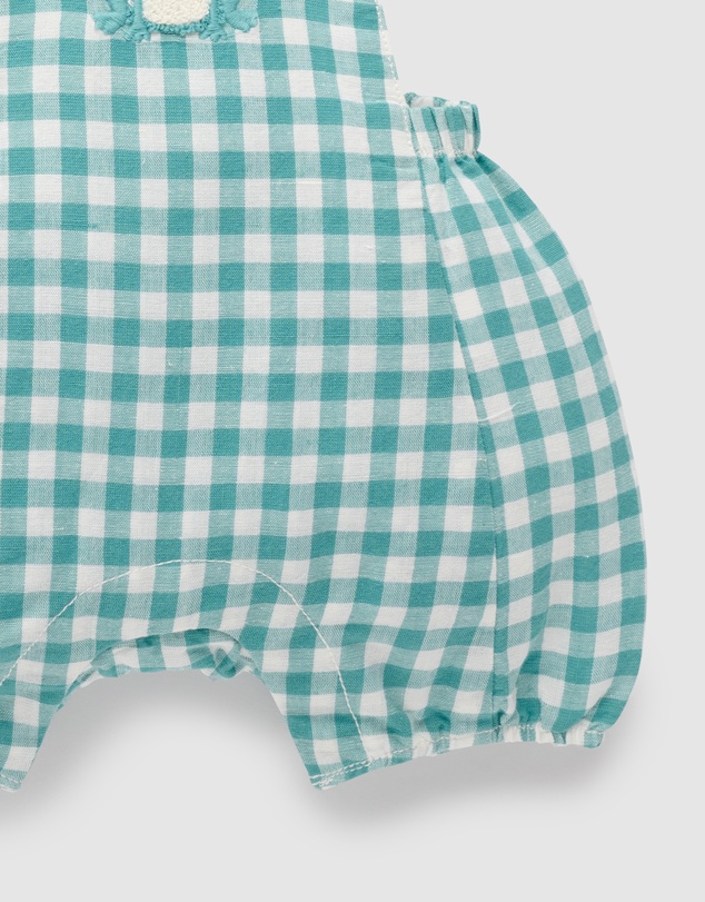 Purebaby - Gingham Overall set -Babies