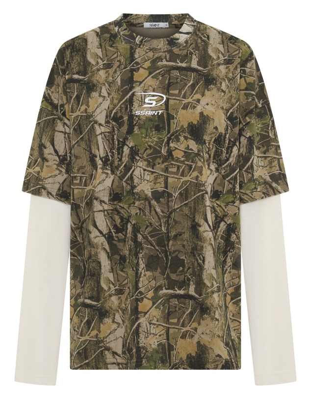 SSAINT - Round One Layered Tee - Vintage Camo