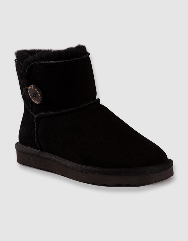 AusWooli Ugg Boots - Cabarita Short Sheepskin Wool Button Boots