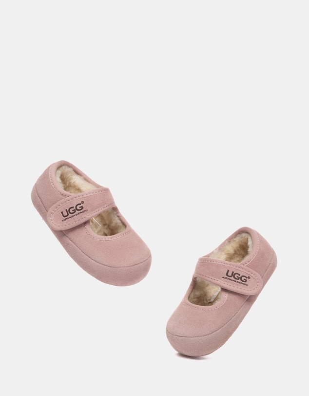 EVERAU - Australian Shepherd Ugg Millie Toddler Cow Suede Upper Loafer Oxfords Flats