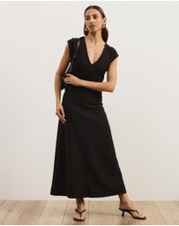 Atmos&Here - Freya V-Neck Ponte Midi Dress