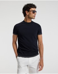 Calibre - Stripe Cuff Tech T-shirt Navy