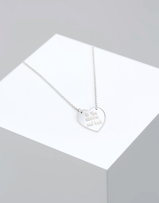 Elli Jewelry - Necklace Pendant Love Heart Wording in 925 Sterling Silver