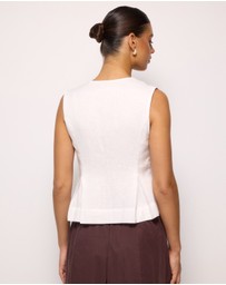 AERE - Linen Tie Front Top