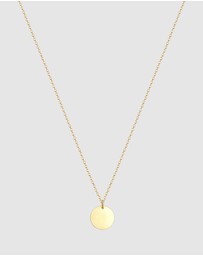 Elli Jewelry - Necklace Plate Pendant Classic Elegant in 926 Sterling Silver Gold Plated