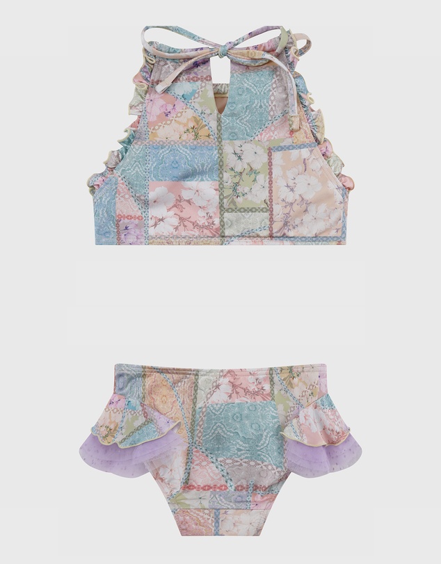 Aqua Blu Kids - Brindle Halter Neck Bikini Set - Kids
