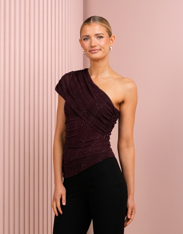 Azzurielle - Yashani One Shoulder Drape Top