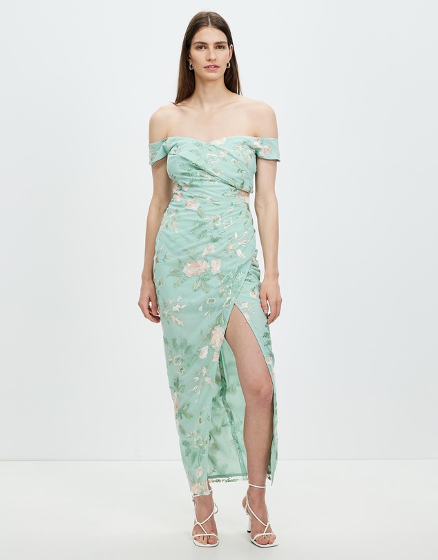 Romance by Honey and Beau - Gianna Off Shoulder Maxi Dress