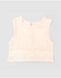 WITH LOVE FOR KIDS - Cotton Muslin Lace Top - Babies - Kids