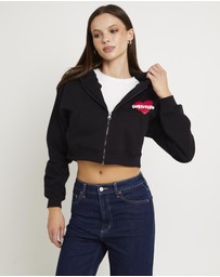 Subtitled - Lovers Club Cropped Zip Hoodie