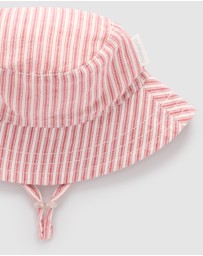 Purebaby - Christmas Striped Bucket Hat -Kids-Babies