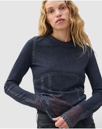 rag & bone - rb Miramar Mesh Long Sleeve Tee