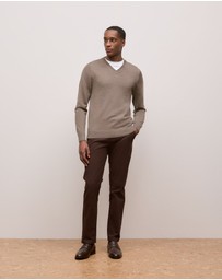 Trenery - Merino V Neck in Cocoa