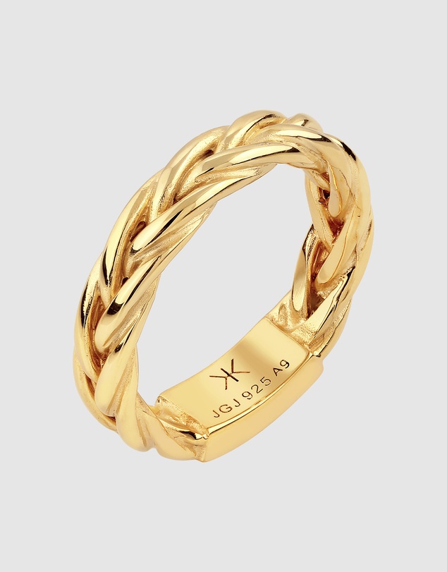 Kuzzoi - ICONIC EXCLUSIVE - Braided Band Ring in Gold-Plated 925 Sterling Silver