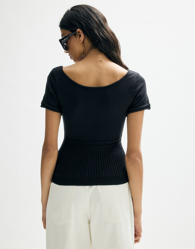 Minima Esenciales - Alouette Pointelle Knit Top