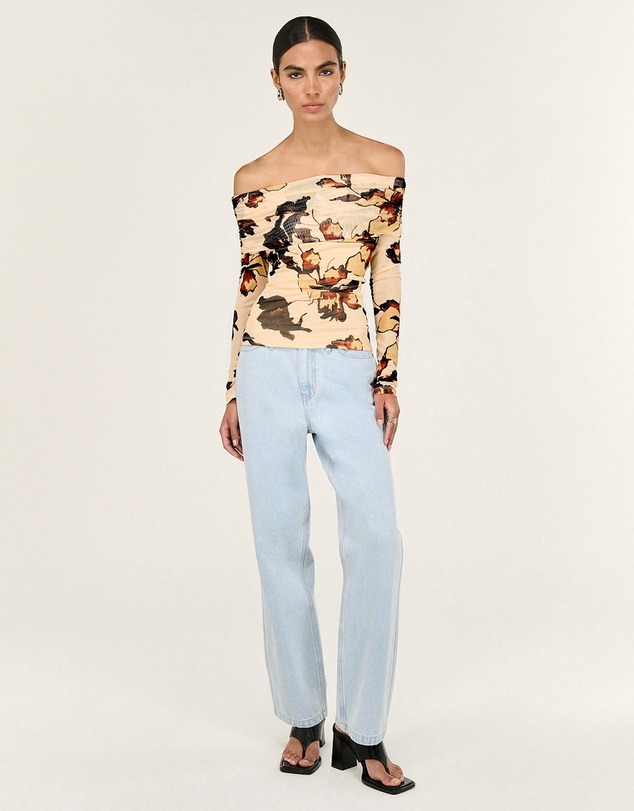 Staple the Label - Romy Off Shoulder Mesh Top