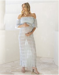 Angel Maternity - Marisol 2 piece Maternity Photoshoot Dress in Baby Blue