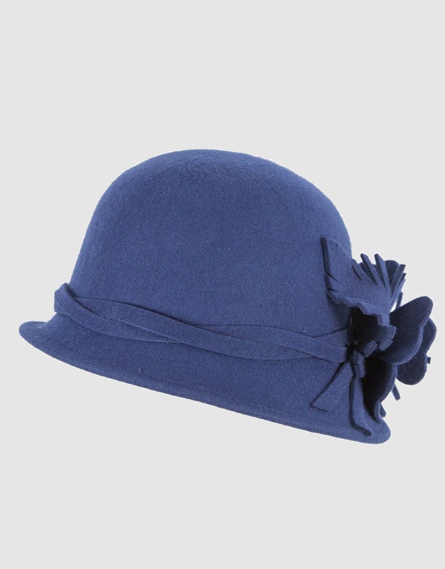 Max Alexander - Winter Felt Blue Cloche Hat