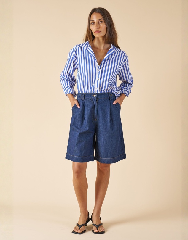 CAMIXA - Bermuda Linen Denim Shorts Jorts