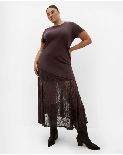 City Chic - Angled Hem Cotton Tee