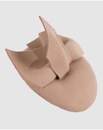 Max Alexander - Winter Beige Felt Pillbox with Bow
