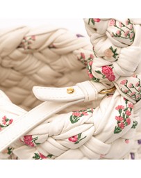 Pre-Loved by Azura Reborn - Pre-Loved Small Floral Printed Leather Intrecciato Kalimero Bucket Bag
