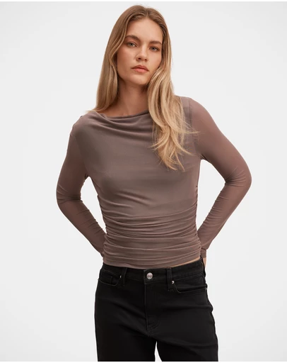 Forever New - Lorelai Long Sleeves Cowl Neck Top