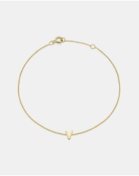 Zoe Olivia - 9K Gold Initial V Bracelet