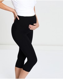 Angel Maternity - Maternity 2-Pack Basic Capri Length Leggings